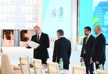 President Ilham Aliyev reviews preparations for WUF13 at Baku Olympic Stadium (PHOTO/VIDEO)