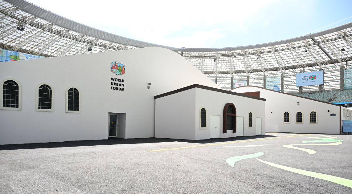 President Ilham Aliyev reviews preparations for WUF13 at Baku Olympic Stadium (PHOTO/VIDEO)