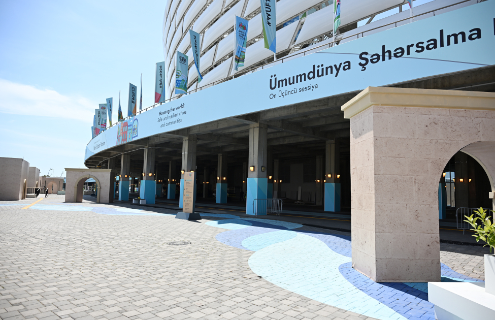President Ilham Aliyev reviews preparations for WUF13 at Baku Olympic Stadium (PHOTO/VIDEO)
