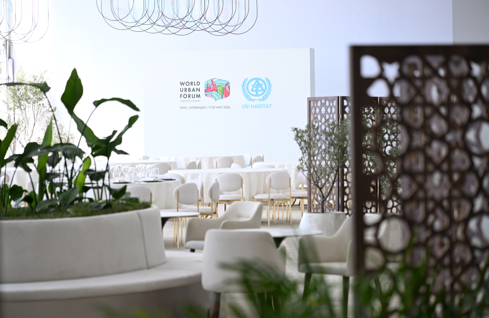 President Ilham Aliyev reviews preparations for WUF13 at Baku Olympic Stadium (PHOTO/VIDEO)