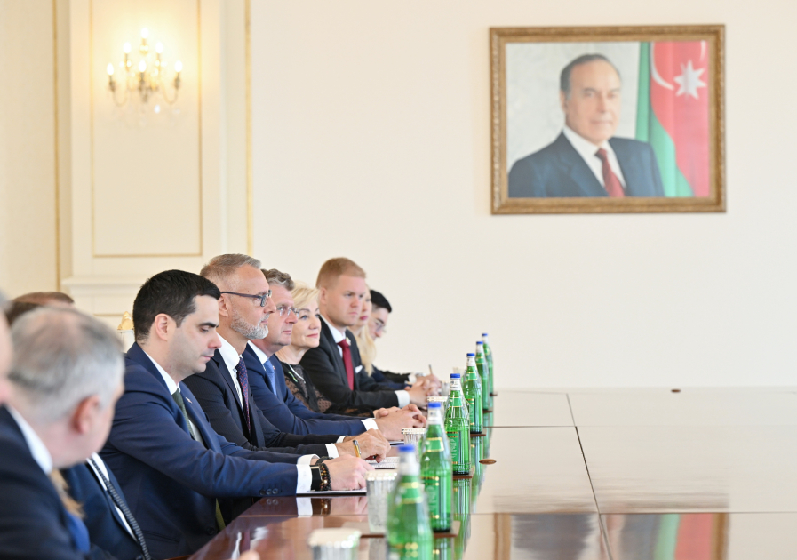 President Ilham Aliyev receives delegation led by Speaker of National Council of Slovakia (PHOTO)