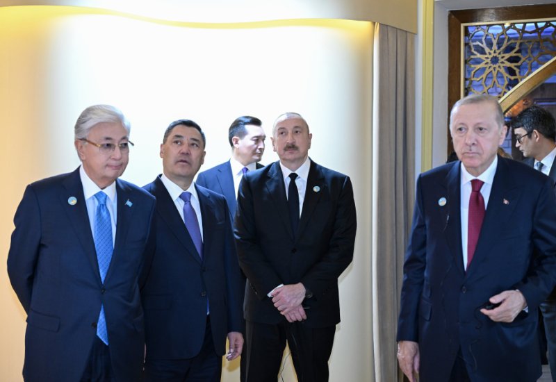President Ilham Aliyev and other participants of OTS informal summit tour cultural sites in Turkistan (PHOTO)