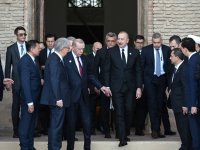 President Ilham Aliyev and other participants of OTS informal summit tour cultural sites in Turkistan (PHOTO)