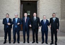 President Ilham Aliyev and other participants of OTS informal summit tour cultural sites in Turkistan (PHOTO)