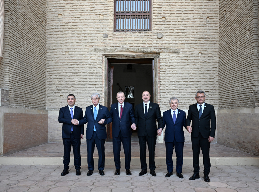 President Ilham Aliyev and other participants of OTS informal summit tour cultural sites in Turkistan (PHOTO)