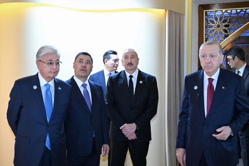 President Ilham Aliyev and other participants of OTS informal summit tour cultural sites in Turkistan (PHOTO)