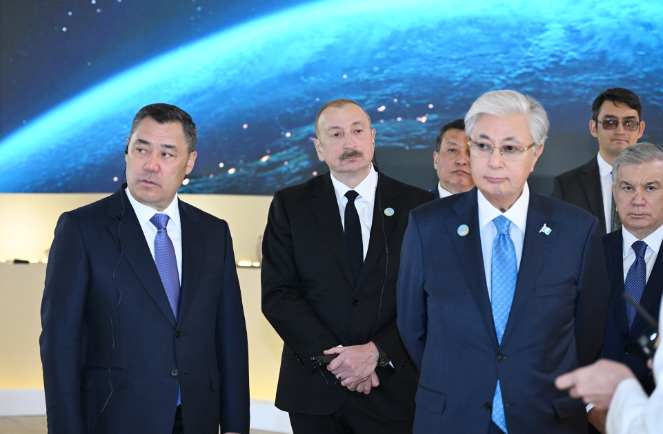 President Ilham Aliyev and other participants of OTS informal summit tour cultural sites in Turkistan (PHOTO)