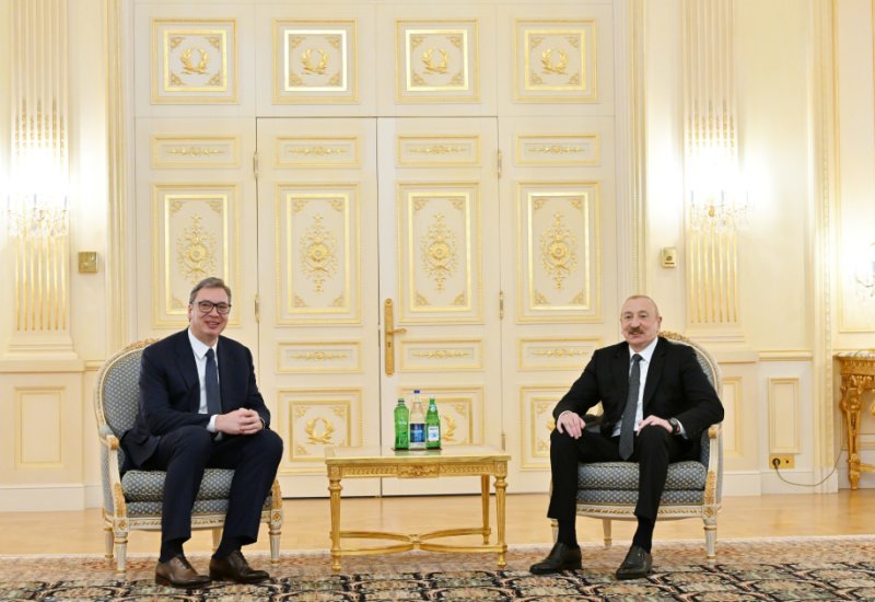 President Ilham Aliyev meets with President of Serbia (PHOTO)