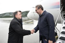 President of Serbia arrives in Azerbaijan on visit (PHOTO)