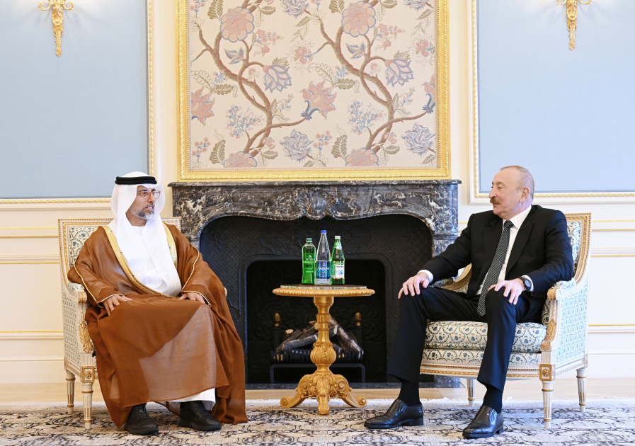 President Ilham Aliyev receives Minister of Energy and Infrastructure of United Arab Emirates (PHOTO)