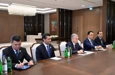 President Ilham Aliyev meets with President of Uzbekistan Shavkat Mirziyoyev (PHOTO)