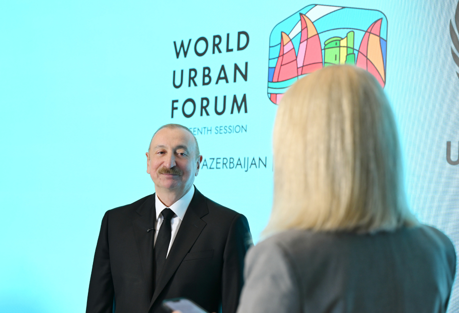 President Ilham Aliyev gives interview to Euronews TV (PHOTO)