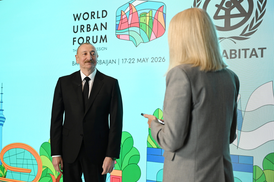 President Ilham Aliyev gives interview to Euronews TV (PHOTO)
