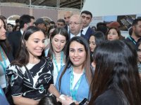 Heydar Aliyev Foundation VP Leyla Aliyeva and Head of Baku Media Center Arzu Aliyeva visit Urban Expo exhibition (PHOTO)