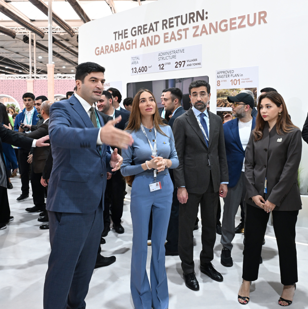 Heydar Aliyev Foundation VP Leyla Aliyeva and Head of Baku Media Center Arzu Aliyeva visit Urban Expo exhibition (PHOTO)