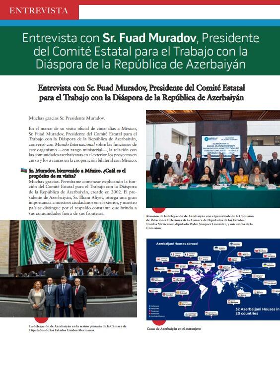 Mexican publication highlights international activities of Azerbaijani diaspora committee (PHOTO)