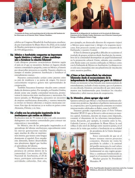 Mexican publication highlights international activities of Azerbaijani diaspora committee (PHOTO)