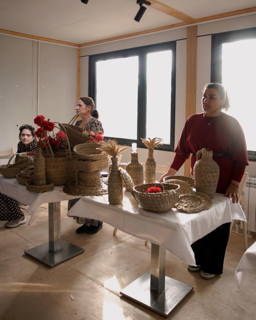 Leyla Aliyeva meets women preserving traditional mat-weaving craft in Masalli (PHOTO)