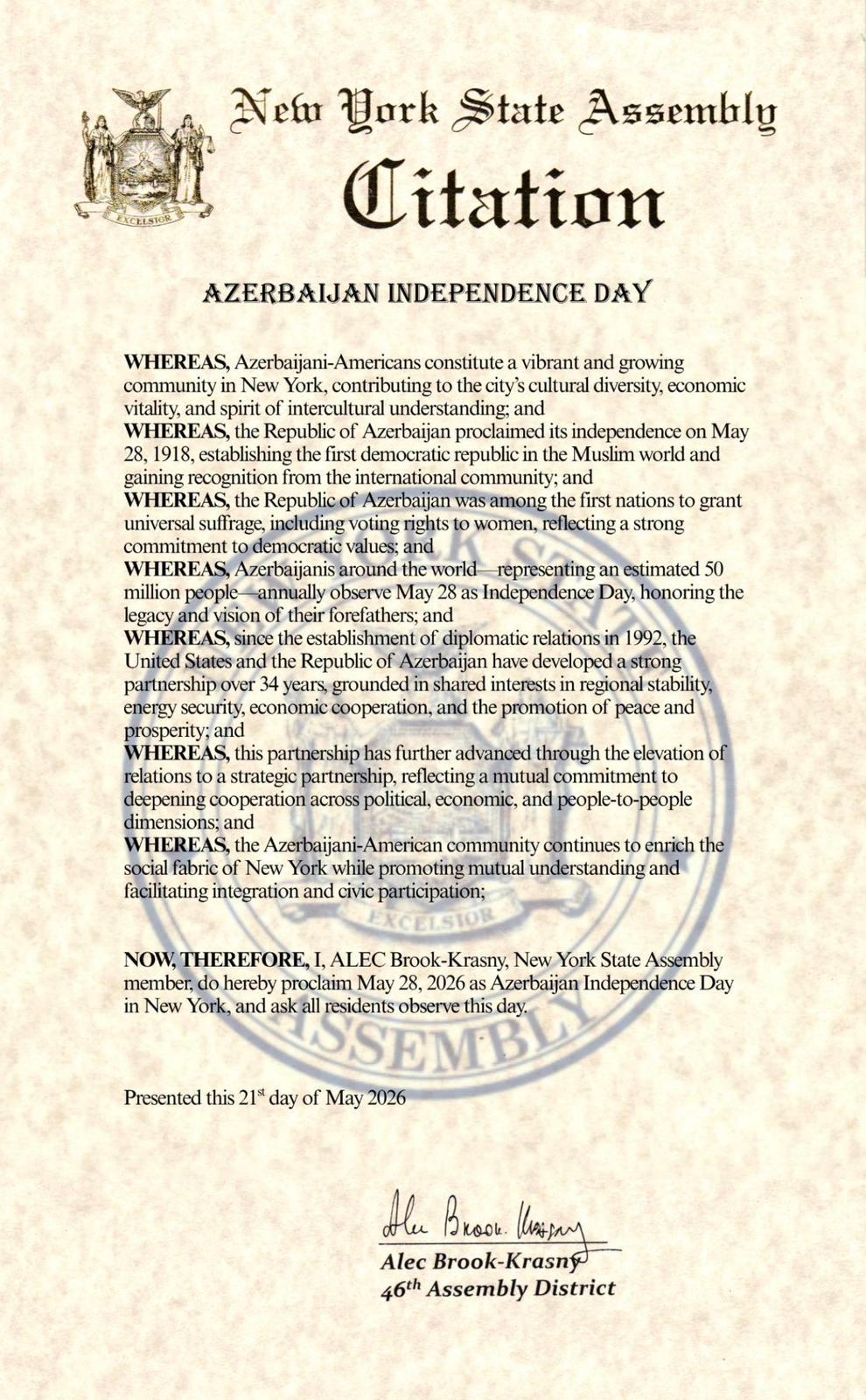 Several U.S. cities adopt proclamations to mark 28 May - Azerbaijani Independence Day (PHOTO)