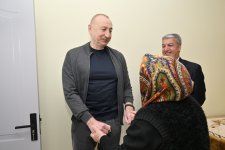 President Ilham Aliyev inspects progress of developments in Boyuk Galaderesi village of Shusha and meets with residents (PHOTO/VIDEO)