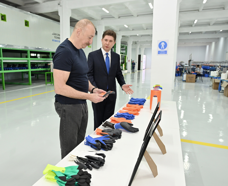 President Ilham Aliyev attends inauguration of work gloves manufacturing enterprise in Khankendi (PHOTO)