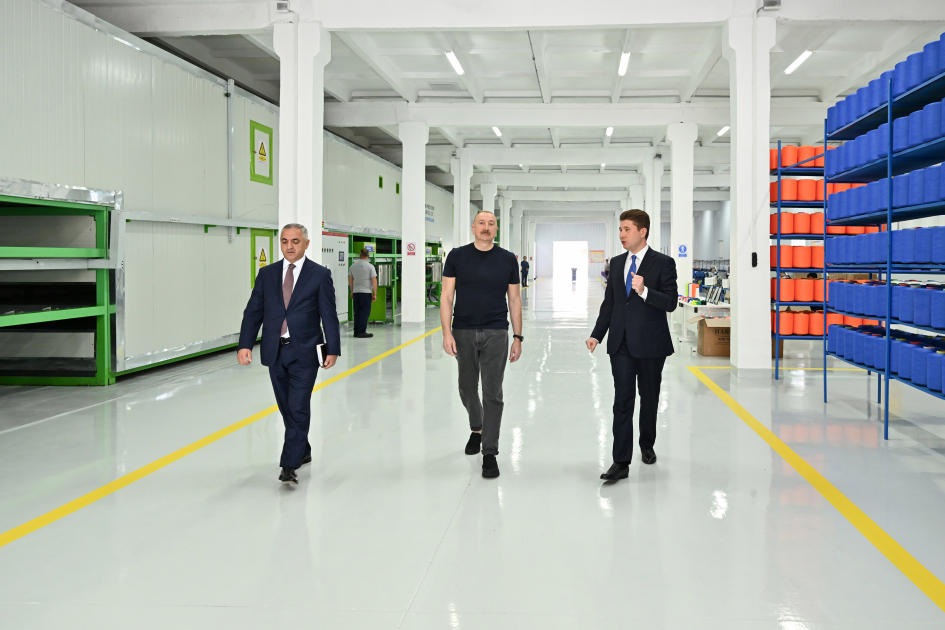 President Ilham Aliyev attends inauguration of work gloves manufacturing enterprise in Khankendi (PHOTO)