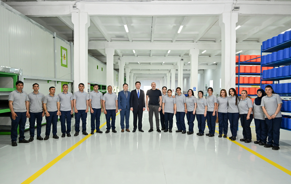 President Ilham Aliyev attends inauguration of work gloves manufacturing enterprise in Khankendi (PHOTO)