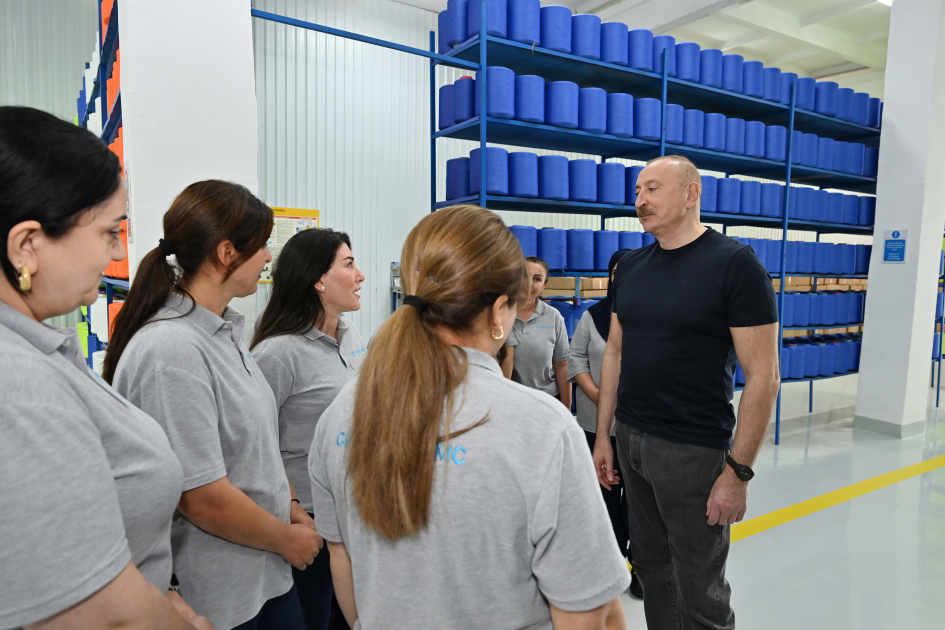 President Ilham Aliyev attends inauguration of work gloves manufacturing enterprise in Khankendi (PHOTO)