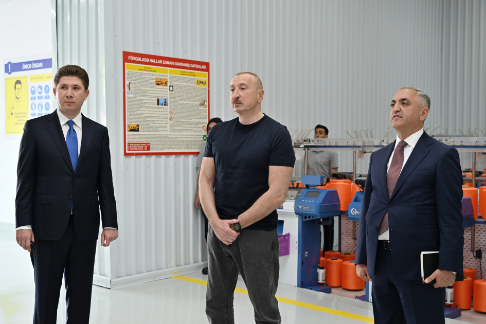 President Ilham Aliyev attends inauguration of work gloves manufacturing enterprise in Khankendi (PHOTO)