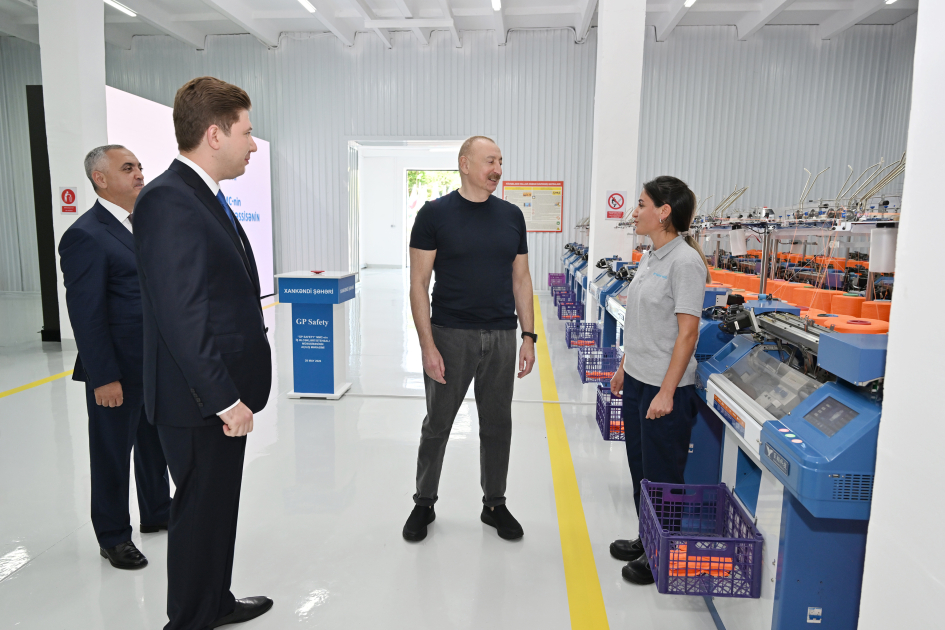 President Ilham Aliyev attends inauguration of work gloves manufacturing enterprise in Khankendi (PHOTO)