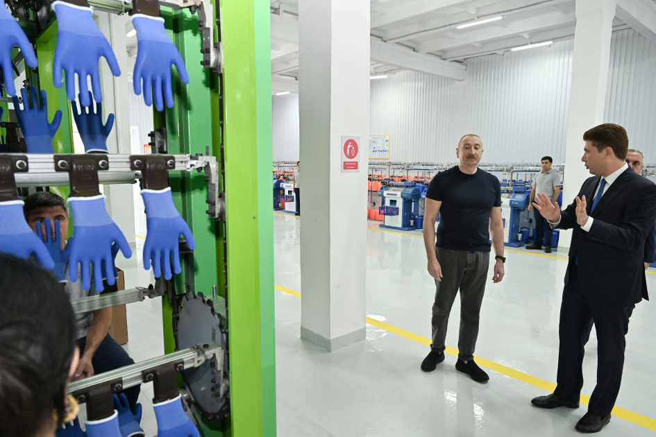 President Ilham Aliyev attends inauguration of work gloves manufacturing enterprise in Khankendi (PHOTO)