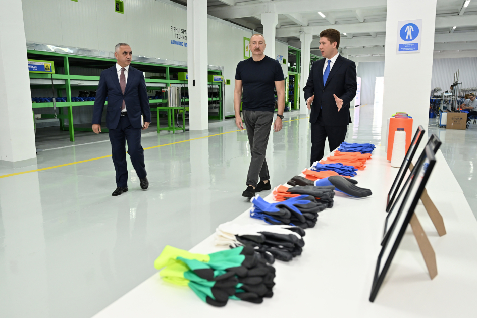President Ilham Aliyev attends inauguration of work gloves manufacturing enterprise in Khankendi (PHOTO)