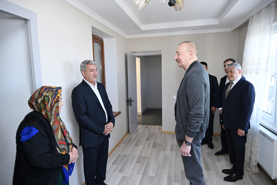 President Ilham Aliyev inspects progress of developments in Boyuk Galaderesi village of Shusha and meets with residents (PHOTO/VIDEO)