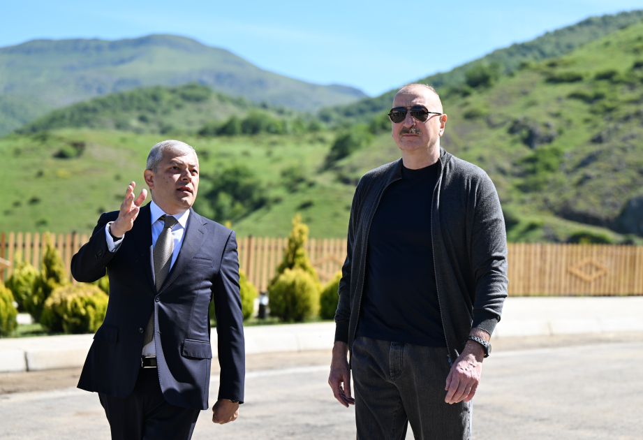 President Ilham Aliyev inspects progress of developments in Boyuk Galaderesi village of Shusha and meets with residents (PHOTO/VIDEO)