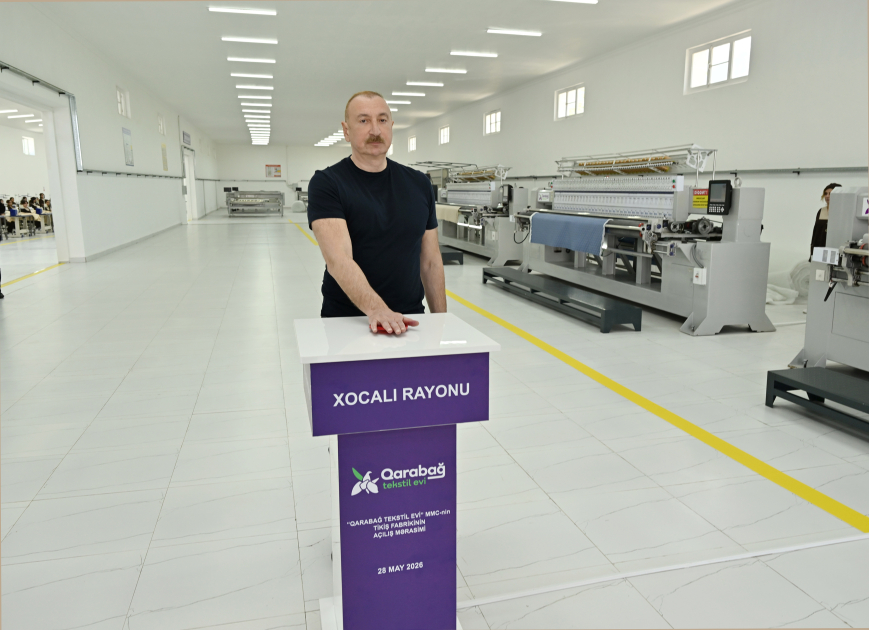 President Ilham Aliyev attends inauguration of "Garabagh Textile House" LLC in Khojaly (PHOTO)