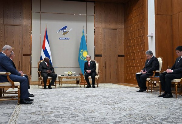 President of Kazakhstan meets with Vice President of Cuba