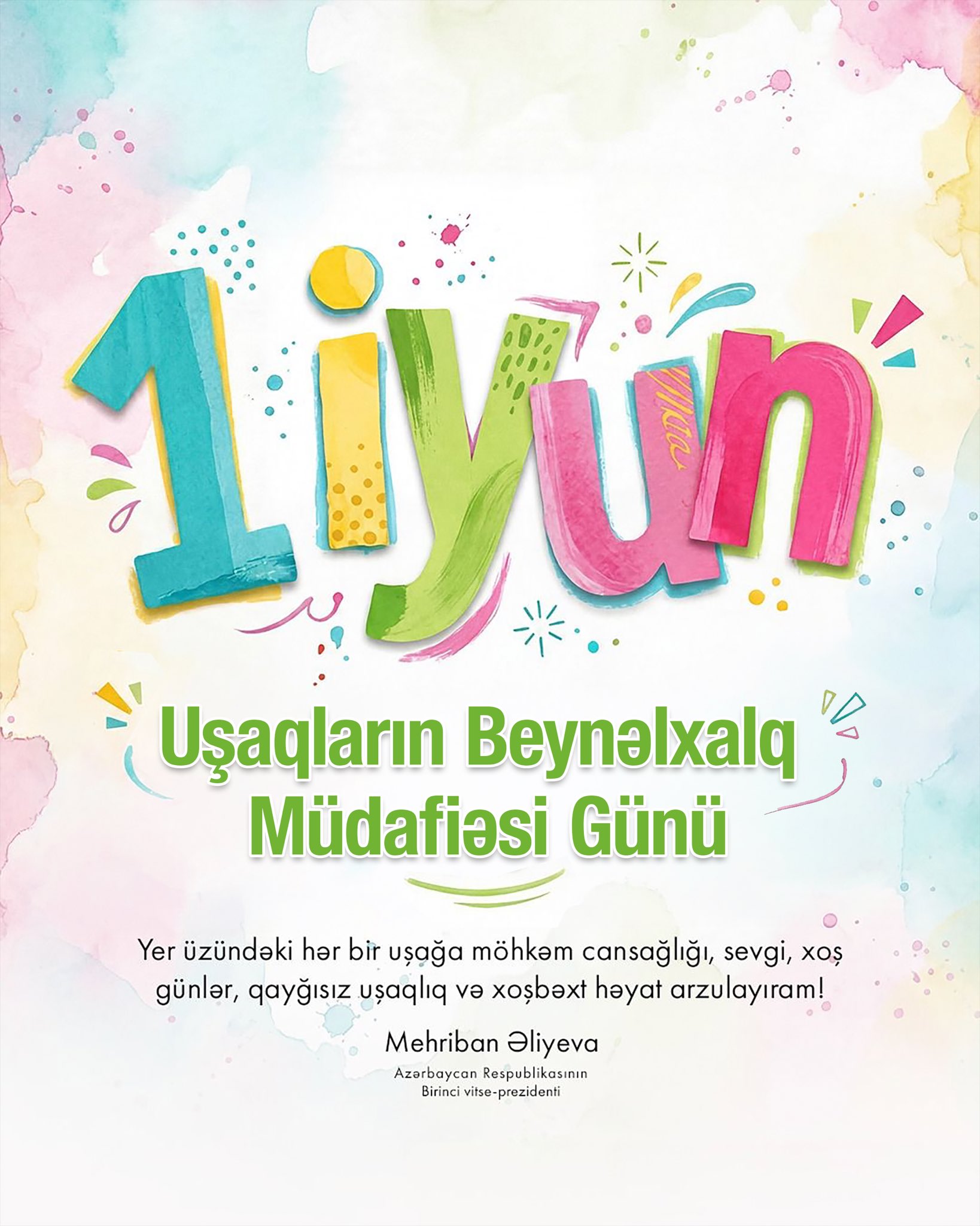 First VP Mehriban Aliyeva shares post on occasion of June 1 - International Children's Day (PHOTO)