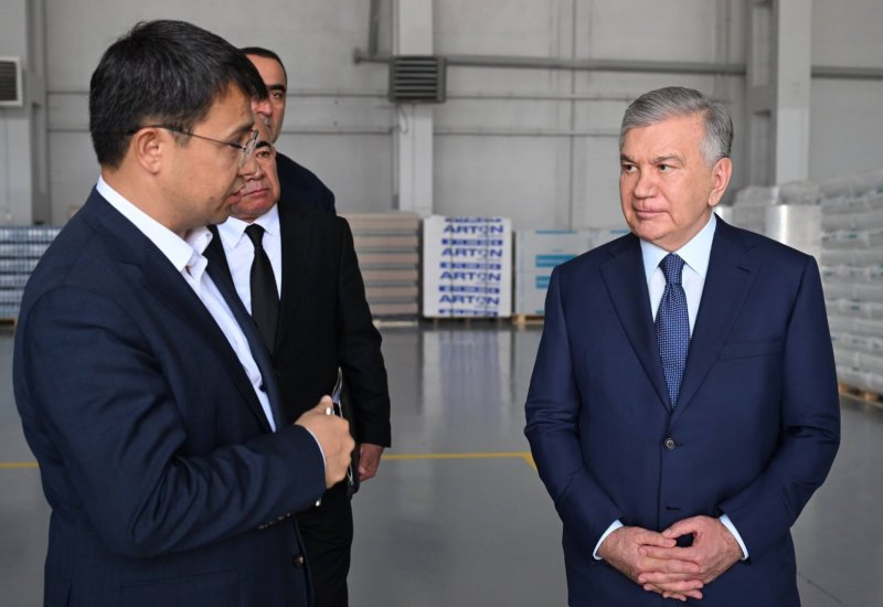 President Shavkat Mirziyoyev visits polymer plant as Uzbekistan expands import-substitution manufacturing