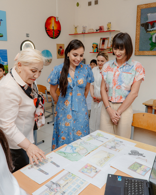 Leyla Aliyeva and Arzu Aliyeva visit Integrated Boarding School No. 11 (PHOTO)