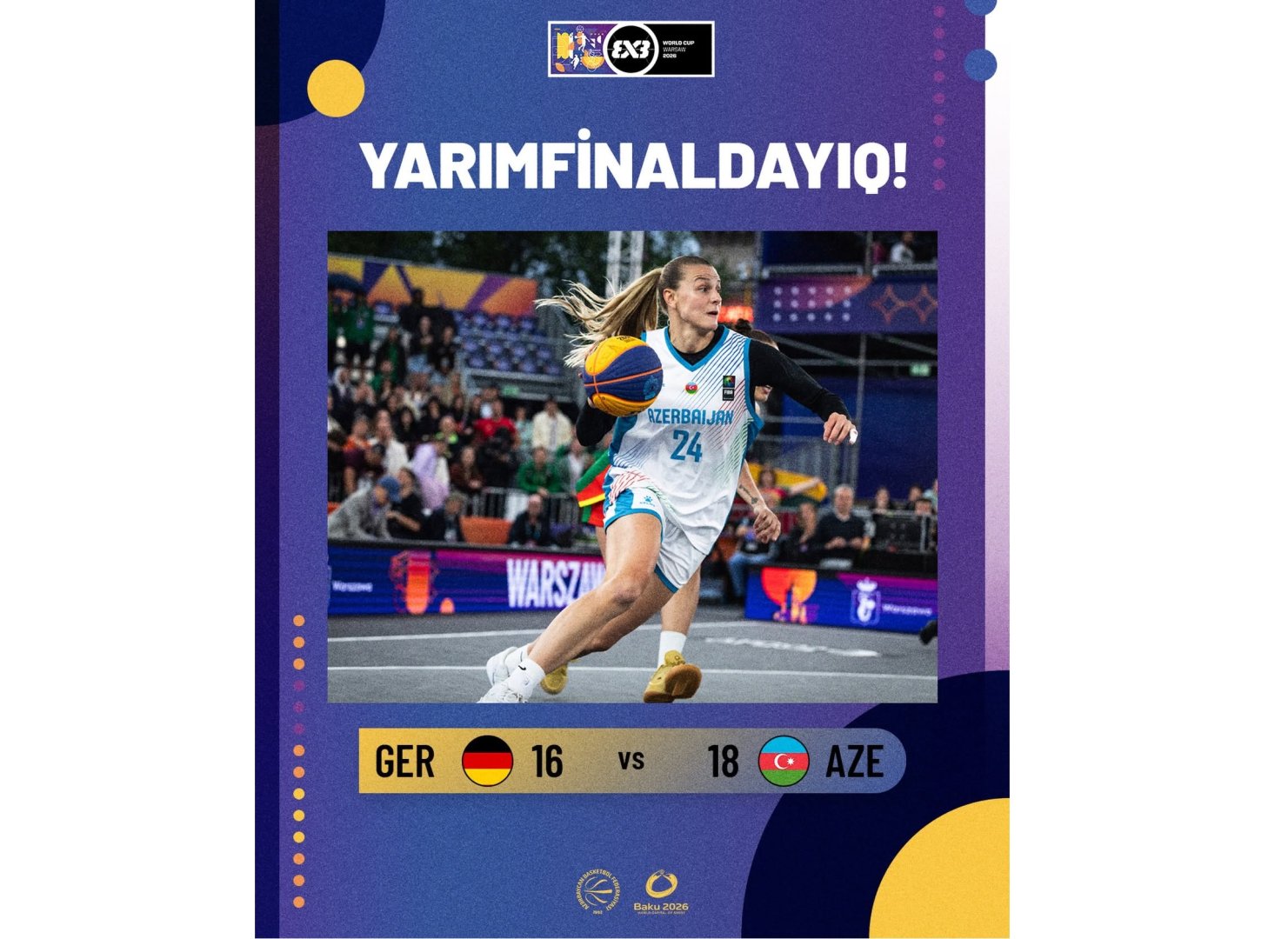 Azerbaijani women's basketball team reaches semifinals of World Championship