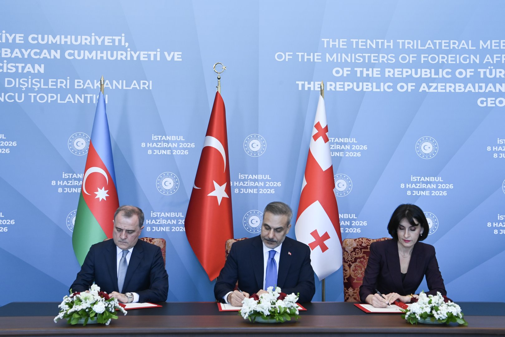 Azerbaijani FM joins 10th trilateral ministerial meeting with Georgia and Türkiye (PHOTO)