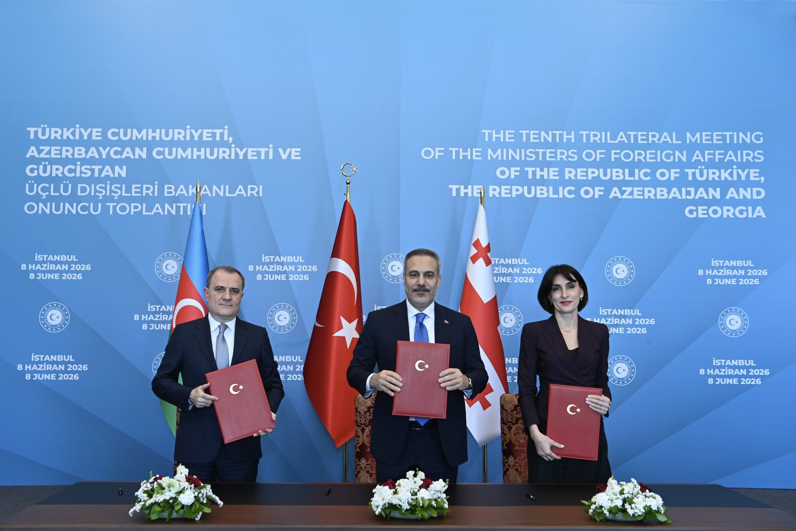 Azerbaijani FM joins 10th trilateral ministerial meeting with Georgia and Türkiye (PHOTO)