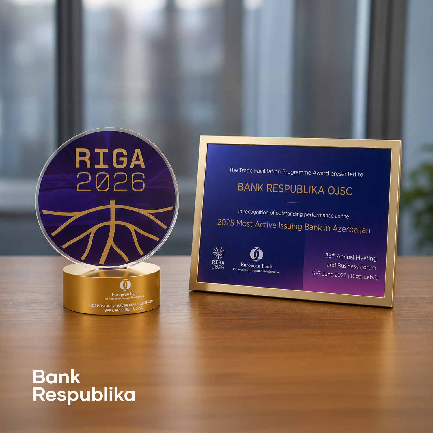 Bank Respublika once again named Azerbaijan’s Most Active Issuing Bank by EBRD (PHOTO)
