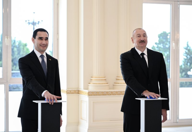 President Ilham Aliyev and President of Turkmenistan attend ceremony of presenting “Dostlug” tanker held in online format (PHOTO)