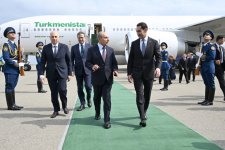 President of Turkmenistan Serdar Berdimuhamedov arrives in Azerbaijan on state visit (PHOTO)