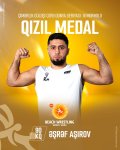 Azerbaijani wrestlers win two medals at Beach Wrestling World Series stage (PHOTO)