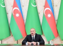 Presidents Ilham Aliyev and President of Turkmenistan delivered press statements (PHOTO)