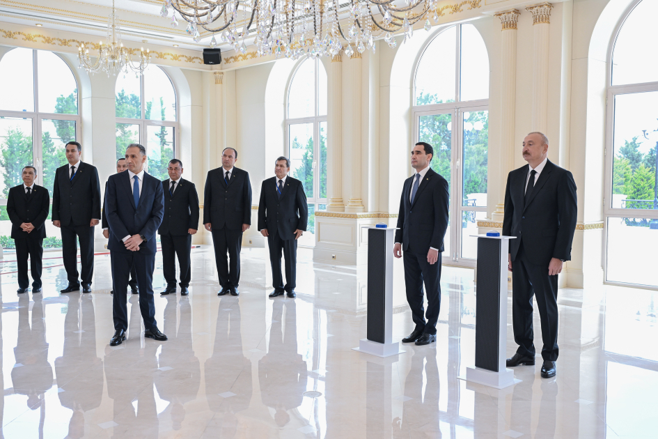 President Ilham Aliyev and President of Turkmenistan attend ceremony of presenting “Dostlug” tanker held in online format (PHOTO)