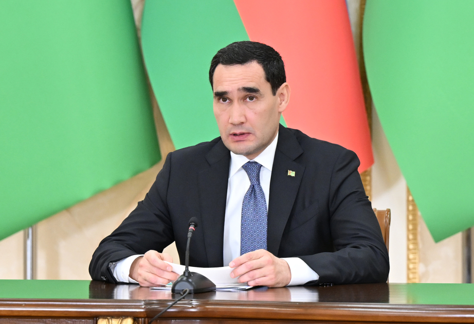 Presidents Ilham Aliyev and President of Turkmenistan delivered press statements (PHOTO)