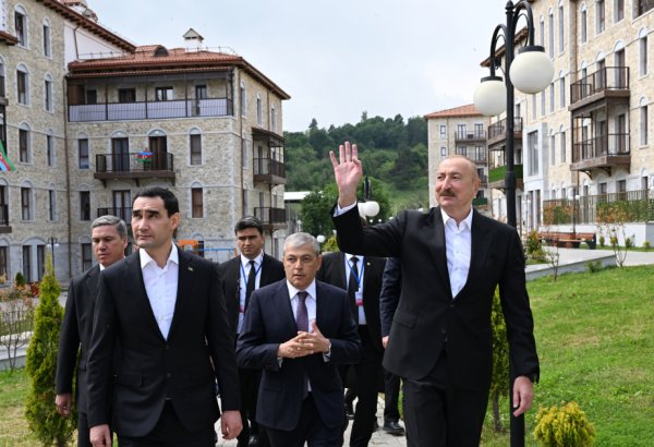 Footage from visit of President Ilham Aliyev and Turkmen President to Shusha (VIDEO)